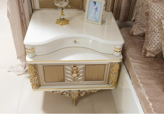 Bedroom Set Bed 2x Bedside tables Wardrobe Luxury new 4-piece