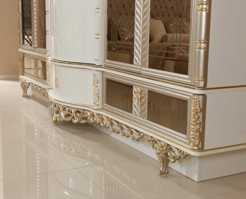 Bedroom Set Bed 2x Bedside tables Wardrobe Luxury new 4-piece