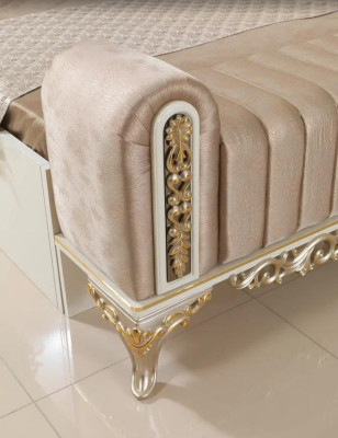 Bedroom Set Bed 2x Bedside tables Design Luxus new 5tlg White