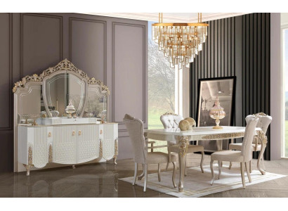 Dining room set Dining set Dining table with 6x chairs Modern 8-piece suite