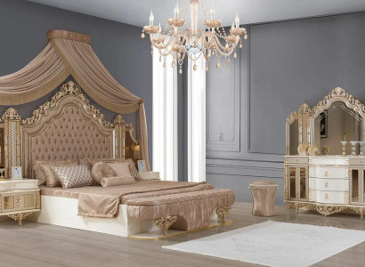 Bedroom Set Bed 2x Bedside tables Dressing table with Mirror Luxury new