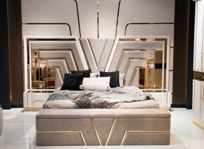 Bedroom Set Bed 2x Bedside tables Luxury new 3-piece Design Modern Wood