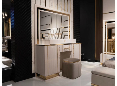Bedroom Set Dressing table with Mirror Stool Design Luxury new 2-piece