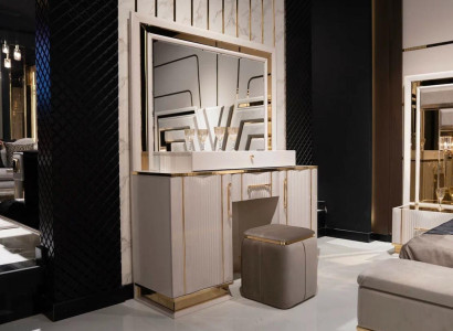 Bedroom Set Dressing table with Mirror Stool Design Luxury new 2-piece