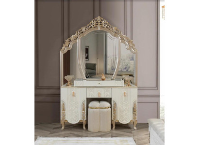 Bedroom Set Luxury Dressing table with Mirror Stool Design new 2-piece