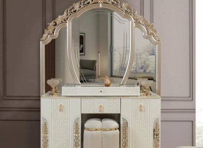 Bedroom Set Luxury Dressing table with Mirror Stool Design new 2-piece
