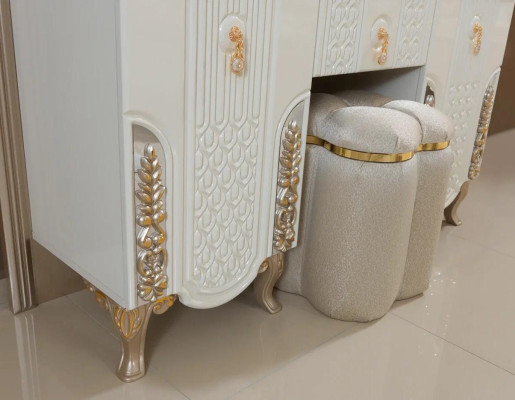 Bedroom Set Luxury Dressing table with Mirror Stool Design new 2-piece