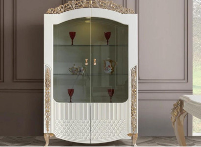 Display case standing shelf new Living room Design Furniture modern Wood / Glass White