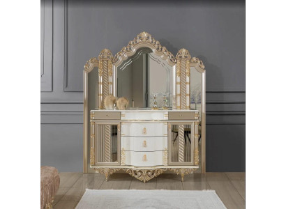 Bedroom Set Luxury Dressing table with Mirror White Design new 2-piece