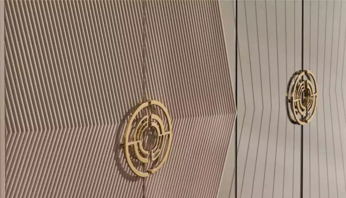 Beige Wardrobe Wooden Cabinets Bedroom Furniture Stainless Steel Cabinet