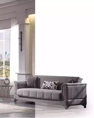 Gray Upholstery Sofa set Textile Couches 3+3+1 Armchair Design 3pcs new