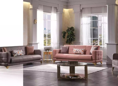 Luxury sofa set 3+3+1 set designer textile couches armchair single seater
