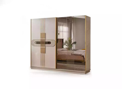 Luxury Wardrobe Universal Wardrobe Beige Wardrobe 250cm Cabinets