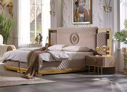 Luxury Bed 2x Bedside tables Set Beds new Double bed Bedroom -Set 3pcs