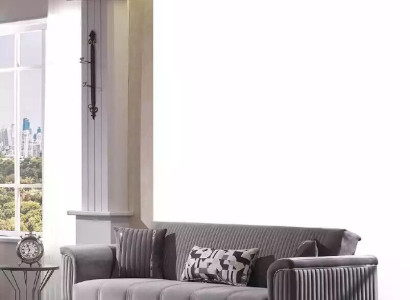 Luxury Gray Sofa Velvet Sofa Three Seater 3-Seater Couches Living room Furniture