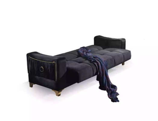 Black three-seater luxury couch living room 3-seater upholstery couches sofa