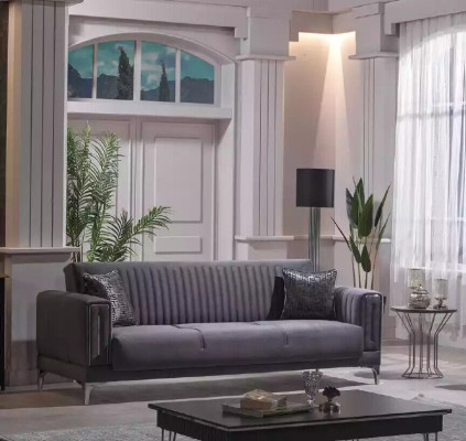 Gray Sofa Living room Three Seater Velvet Sofas 3-Seater Couches Luxury Furniture