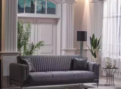 Gray Sofa Living room Three Seater Velvet Sofas 3-Seater Couches Luxury Furniture