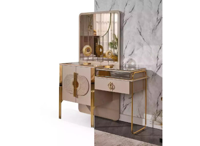 Beige Dressing table Wood Console table Bedroom Furniture Dressing table