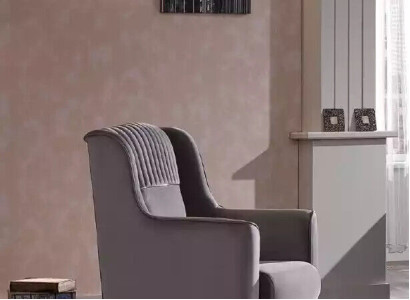 Gray armchair upholstered armchair reclining chair reclining chair seating furniture
