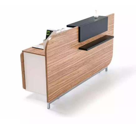 Modern Reception Table Luxury Office Wood Furniture Brown Reception Stylish