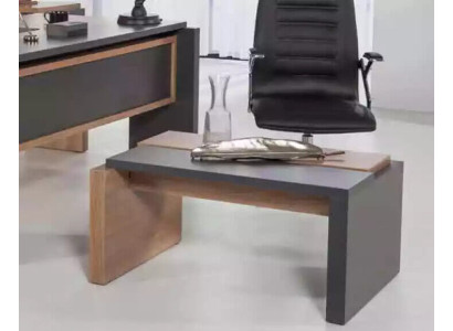 Modern luxury coffee table. Brown office storage table. Designer wooden furniture