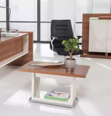 Brown coffee table wooden table with shelf brown exclusive living room furniture