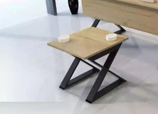 Designer square brown coffee table side table