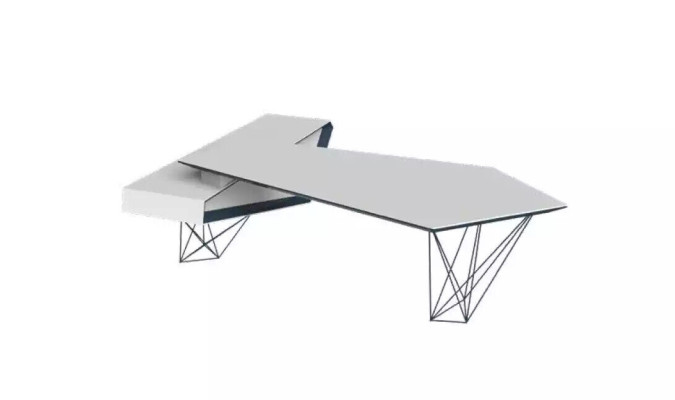 Corner desk work writing office table luxury designer furniture white