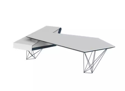 Corner desk work writing office table luxury designer furniture white