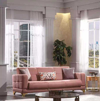 Pink three-seater sofa 3-seater couch living room seating furniture designer sofas