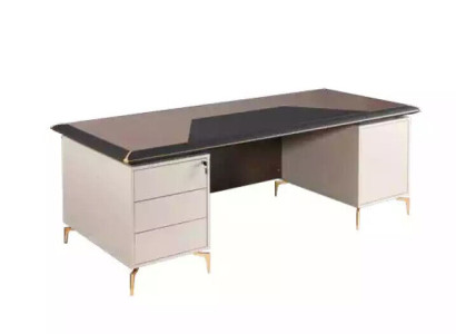 Office furniture Chef Desk Stainless Steel Feet Table with Drawers Wooden Furniture