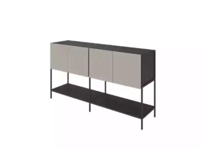 Office Bookshelf Wood Study room Shelf Furniture Gray Wood Metal