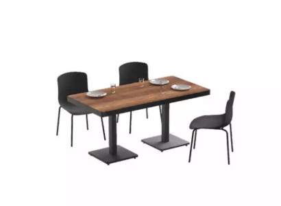 Modern Dining table Solid wood Furniture Dining room furniture Brown Stainless steel furniture