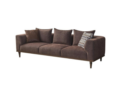 Four Seater Sofa 4 Seater Couch Brown Fabric Sofa Upholstered Sofa Modern