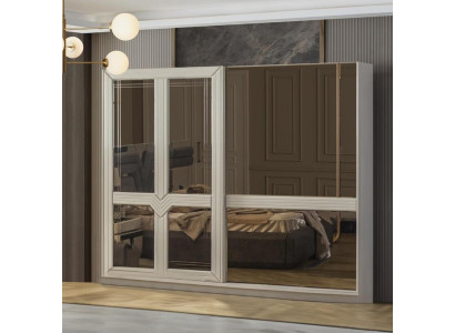 Wardrobe Wooden Cabinet Bedroom Cabinet Wardrobe Mirror White