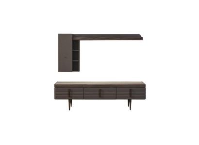 Wall unit sideboard TV cabinet lowboard shelves TV stand wardrobe wood grey