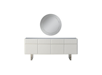Sideboard Sideboard with Mirror Wooden Cabinet Chest of drawers Wardrobe Wood White