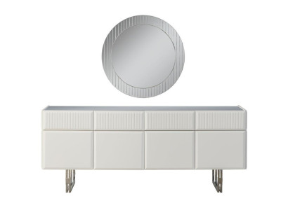 Sideboard Sideboard with Mirror Wooden Cabinet Chest of drawers Wardrobe Wood White
