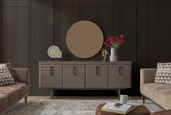 Sideboard Sideboard Gray Wardrobe Mirror Chest of drawers Wood Suite Chest of drawers