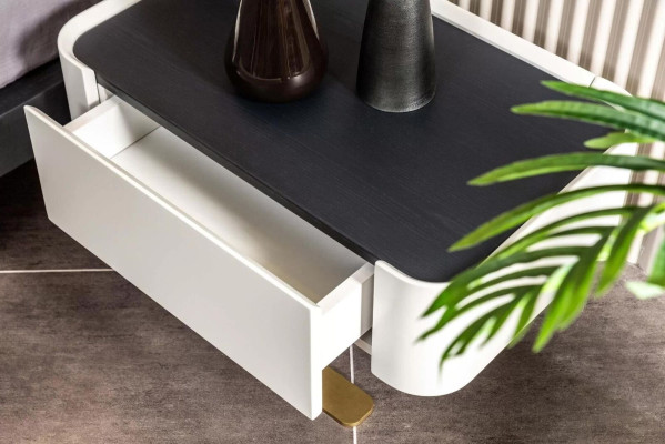 Group Bedside tables Nightstand Nightstands White Bedroom 2pcs