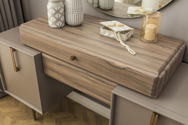 Dressing table Console table Dressing table Wood Gray Mirror Bedroom