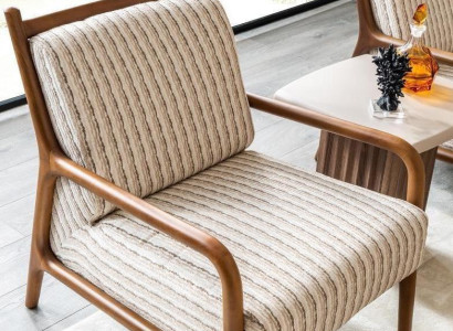 Armchair wing chair single seater seater polyester fabric design living room