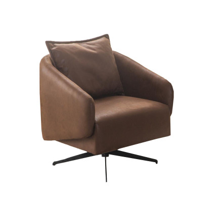 Armchair wing chair swivel chair single seater seater imitation leather brown design