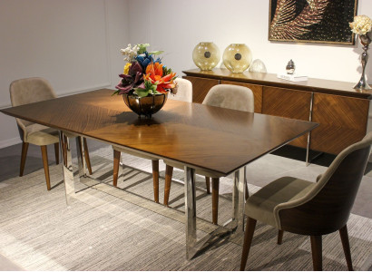 Complete Set Dining table Luxury Dining room Design Furniture Sideboard 4x Chairs