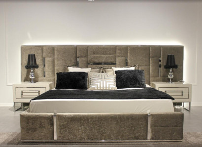 Luxury bedroom furniture complete furniture 3 pieces double bed 2x bedside tables