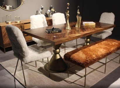 Dining room Set Dining table 4x Chairs Bench seat Modern Set Luxury Dining set