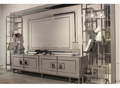 Luxury Wall unit Modern Design Furniture Wood with Glass Living room furniture