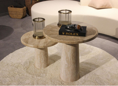2x Coffee tables Living room Set Wood Furniture Design Modern Furnishings