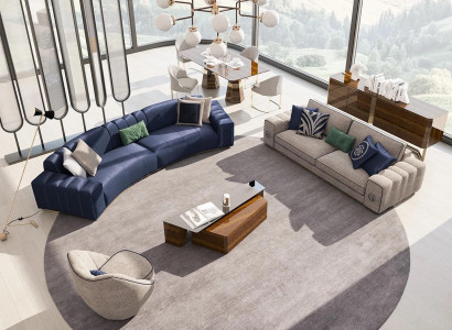 Living room Set 4pcs Luxury Furniture Wood Coffee table Modern Sofa set Upholstered furniture